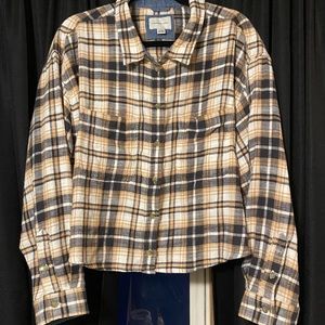 American Eagle Cropped Flannel